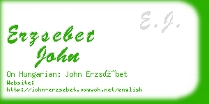 erzsebet john business card